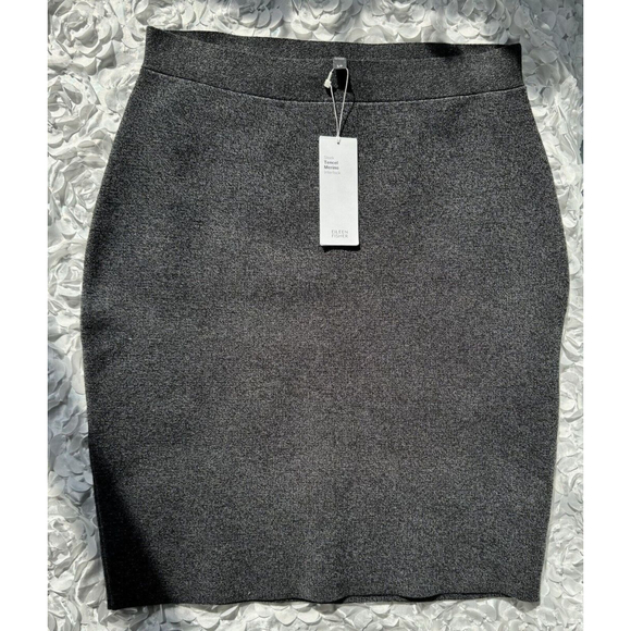 NWT EILEEN FISHER Woman’s $188 Stretch Knit Pull On Pencil Skirt Gray Size SP - Picture 3 of 9